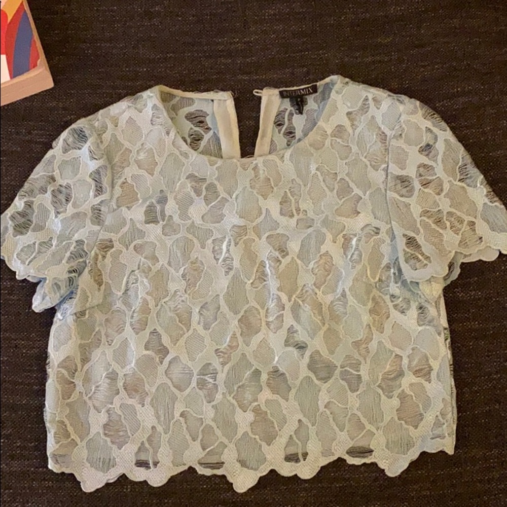 Intermix blue lace top
